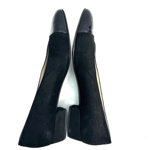 Bruno Magli Suede Black Cap Toe Low Heels Pumps Shoes Size 8.5 AA - Picture 6 of 8